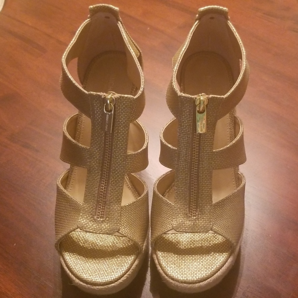 Michael Kors Gold Wedges